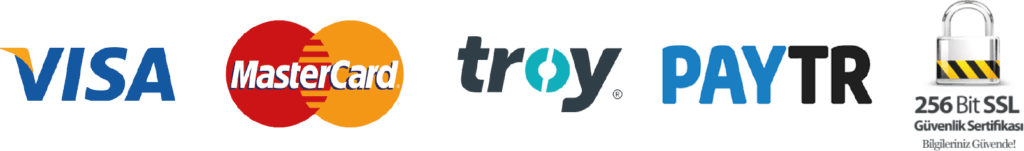 Güvenli ödeme: VISA, MasterCard, troy, PAYTR, 256 bit SSL